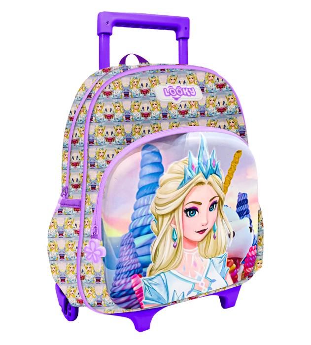 Trolley 12" 2Poches Visuelle 3D Bombe Motifs Filles