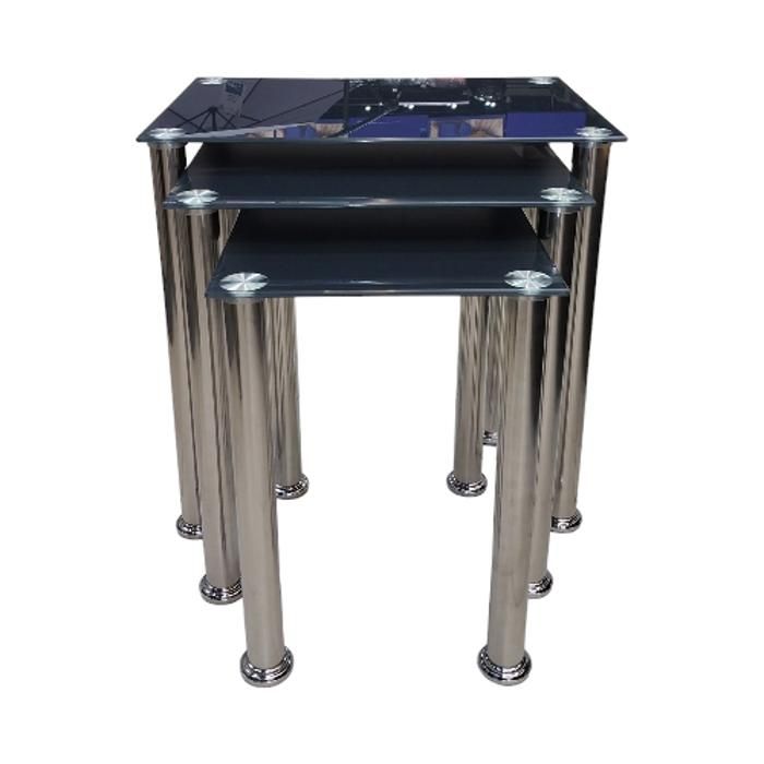Set 3 tables - GIGOGNES - Verre Gris trempé