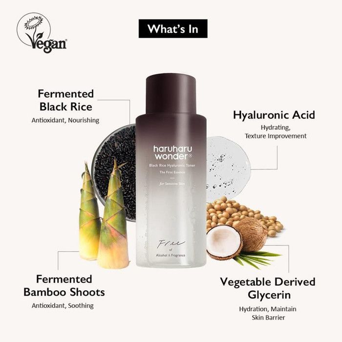Haruharu, Tonique Nettoyante en profondeur, Hyaluronique au Riz Noir - 150 ml