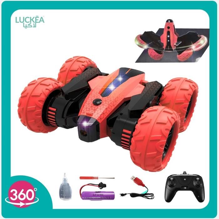 Voiture télécommandée tout-terrain Flip et Toupie Stunt - Rouge
