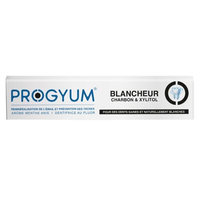 Progyum Dentifrice Blancheur Charbon & Xylitol – 75ml
