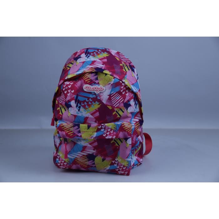 Sac à Dos 16" 2Poches Tissu Imperméable De Qualité + Porte Clé