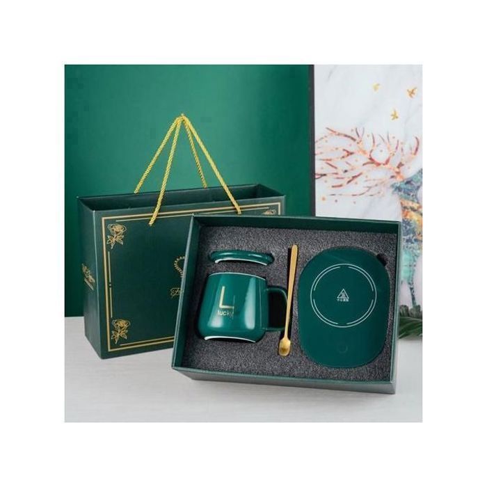 Tasse chauffante électrique avec coussin USB pour café - Vert
