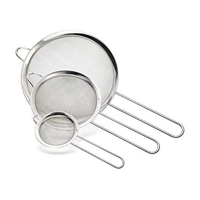 3 Pcs mini Passoires, Tamis INOX Maille Fine filtrer les poudres farine & lait