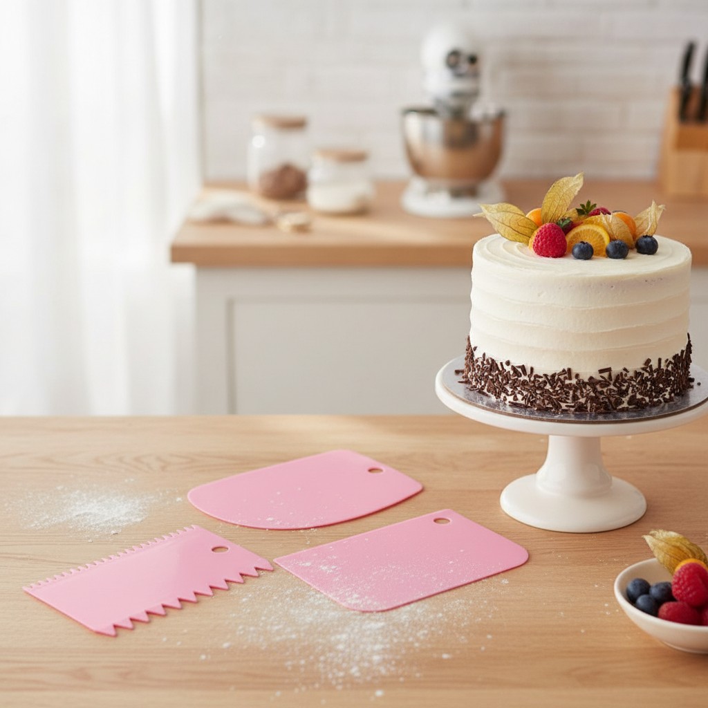 3 grattoir pâte gâteau pâtisserie spatules bord dentelé coupe gâteau cuisson - Marjane Mall - Image 3