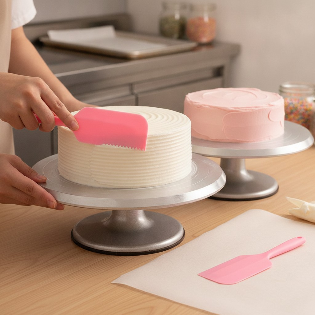 3 grattoir pâte gâteau pâtisserie spatules bord dentelé coupe gâteau cuisson - Marjane Mall - Image 4