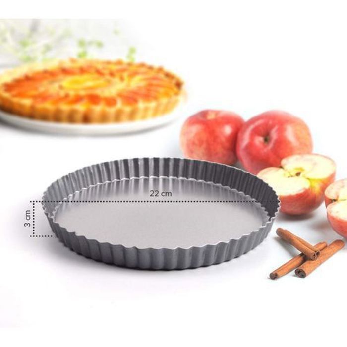 Moule à tarte antiadhésif 22 cm Parfait pour les plats à tarte