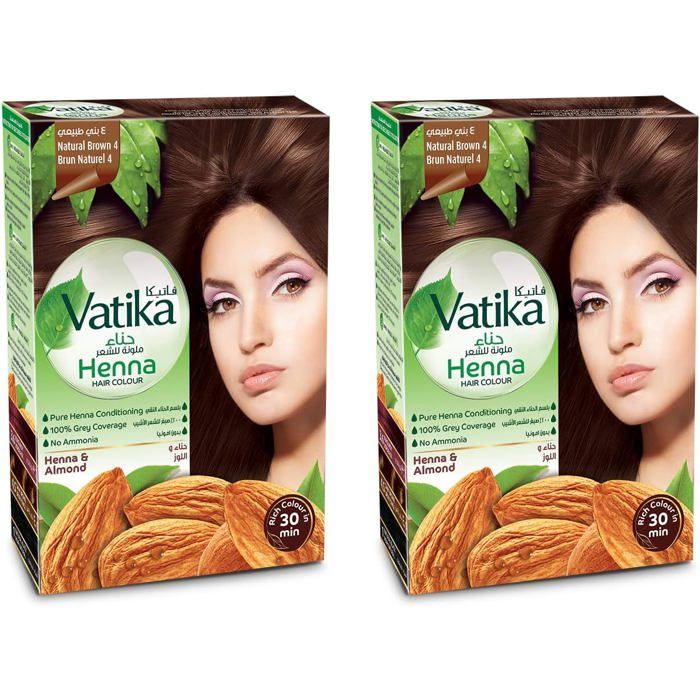 Coloration Cheveux - Dabur - Brun Foncé - 100% Couverture Grise - Sans Ammoniaque - 60 gr