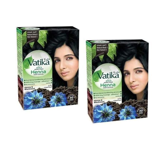 Coloration Cheveux - Henna - NOIR - 100% Couverture Grise - Sans Ammoniaque - 2x10g