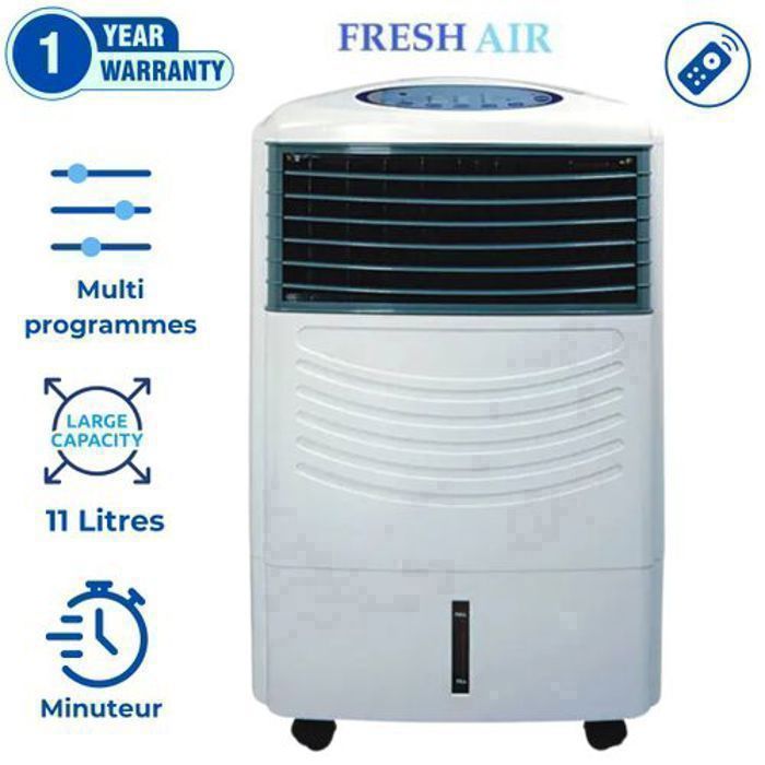 Ventilateur Portable - Refroidisseur d'Air - 11L - Minuterie - Oscillation 120° - 11L Réservoir