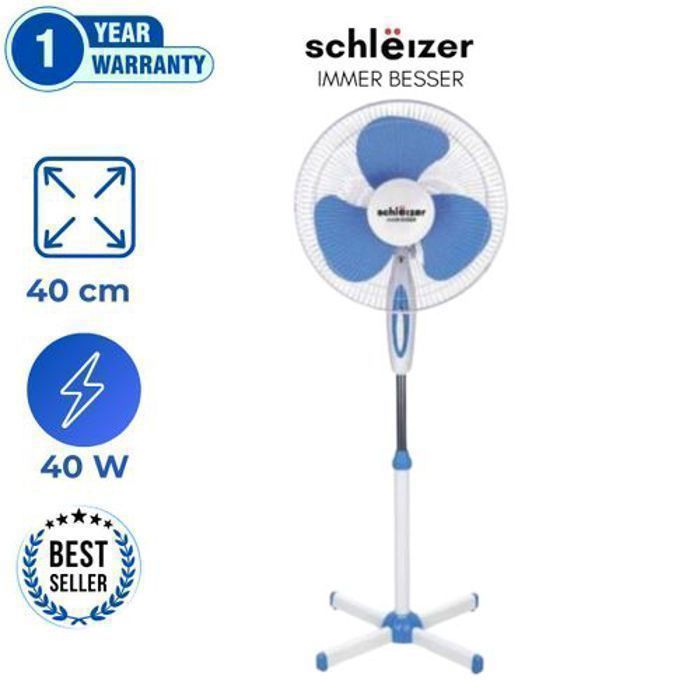 Ventilateur posable sur pied - MARQUE - 40 Cm - 3 vitesses - 45W - Oscillation 90°