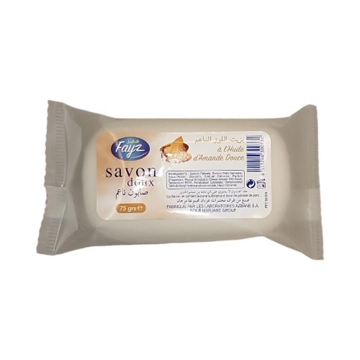 SAVON DOUX A L HUILE D AMANDE DOUCE 75G FAYZ
