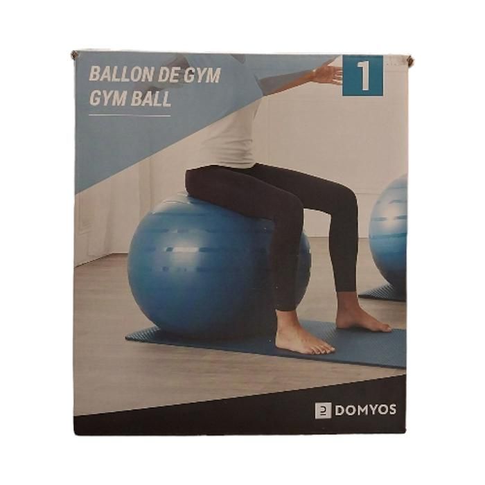 BALLON FITNESS BLEU 55CM AVEC POMPE IR97403-55