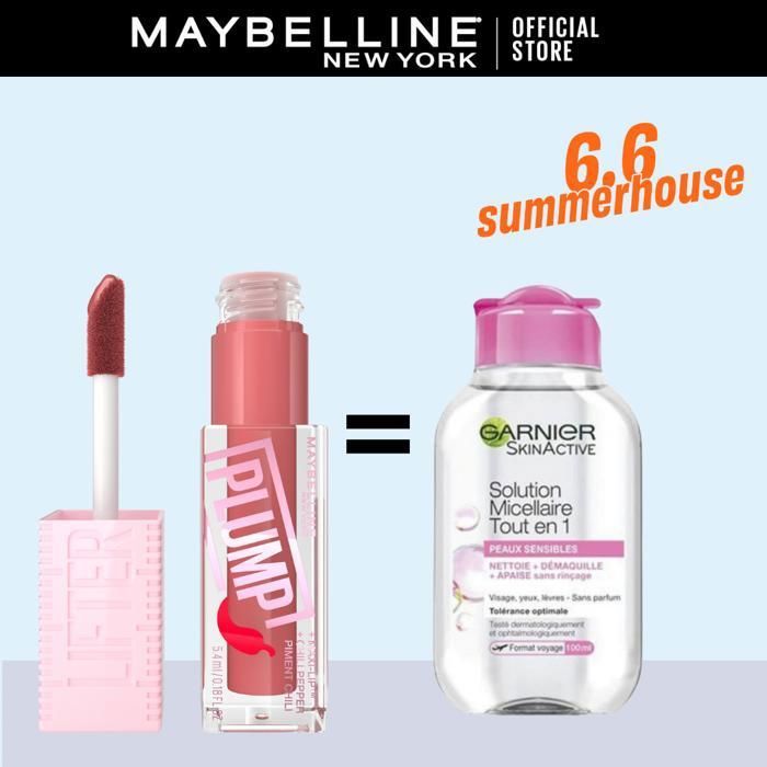 Lifter Gloss PLUMP 005 PEACH FEVER NU = Micellaire Peau sensible 100ml