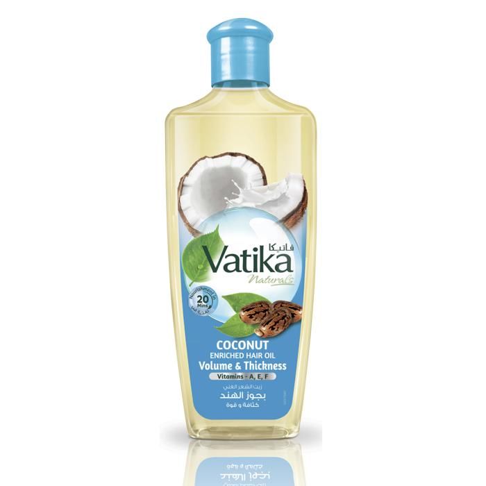 Vatika Naturals Huile Capillaire Enrichie en Noix de Coco – Volume & Force – 100ml
