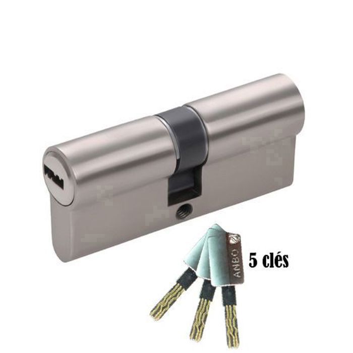 Cylindre de verrouillage Serrure de porte antivol + 5 clés