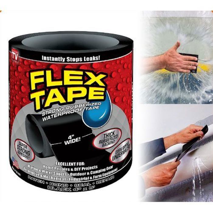 Flex Tape Ruban Adhésif Super-Etanche, Réparation Multifonction Etanche