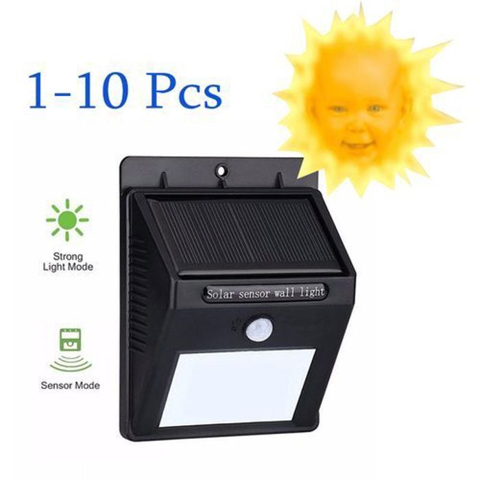 Lamp Solaire 10 pièces Lampe solaire d'extérieur LED solar Avec fonction Detection de Mouvement