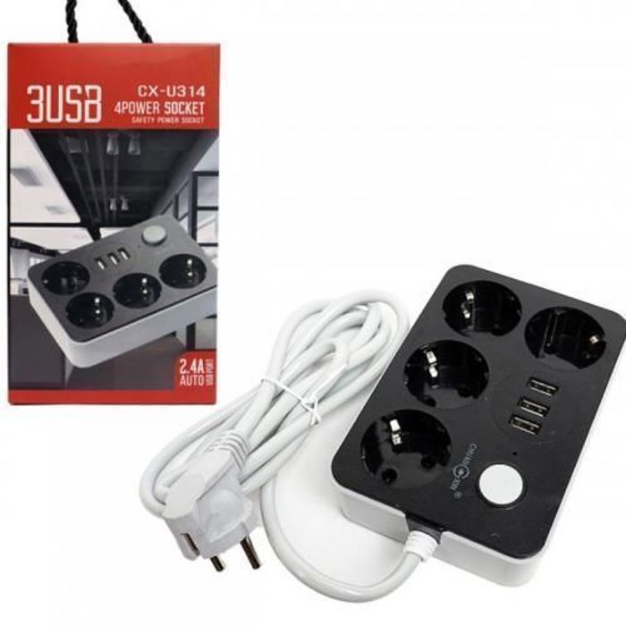 rallonge multi prise 3 USB pour Smartphone/Tv/Tablettes
