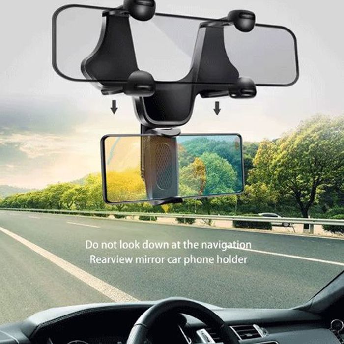 Support de voiture - Universel - Rotatif 360° - Ventouse - Pour Smartphone et GPS - Noir