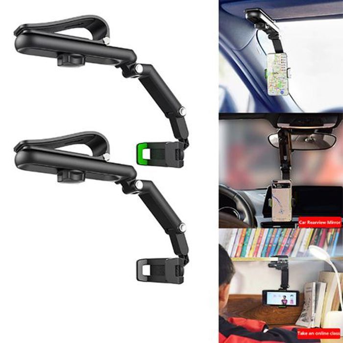 support de téléphone voiture multifonctionnel pour rétroviseur, rotatif à 360 degrés