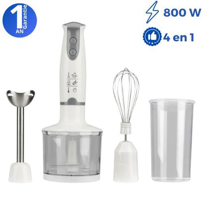 Robot Mixeur plongeant - 4 en 1 - 800W