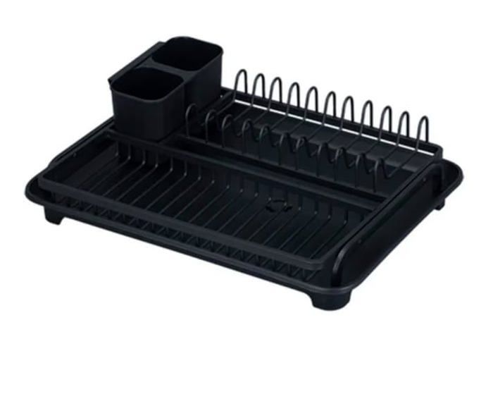 EGOUTTOIR VAISSELLE EN ALUMINIUM plus PLATEAU NOIR 32X9X44 CM