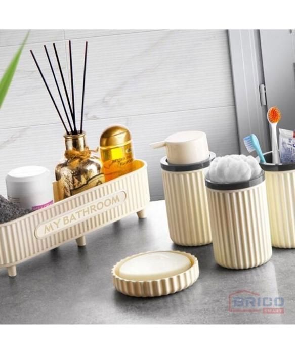 ENSEMBLE SALLE DE BAIN 5 PCS CREME BERLIN