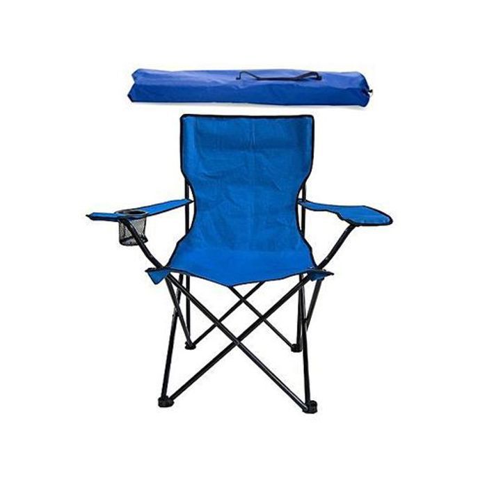 Chaise de camping Tabouret Siège de plage Fauteuil porte-gobelet Bleu