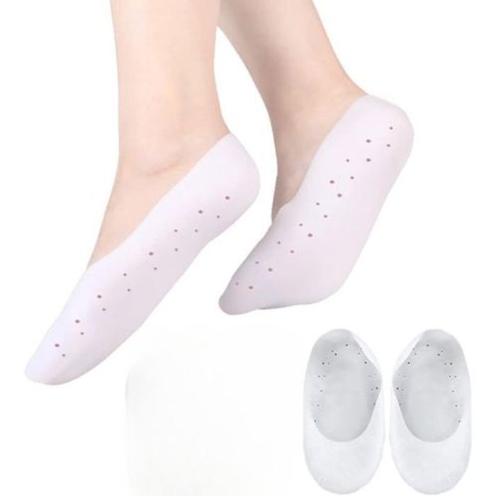 2pcs chaussettes en Silicone Double Confort pour le Soin des Pieds