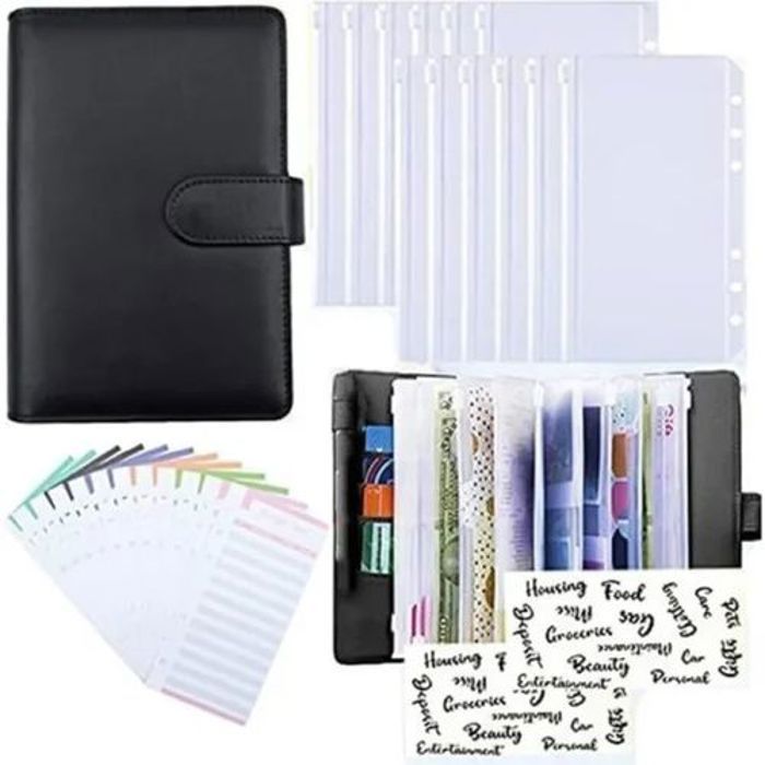 Carnet de notes A6 en cuir PU Avec 6 Trous,Motif Marbré,planificateur de Budget
