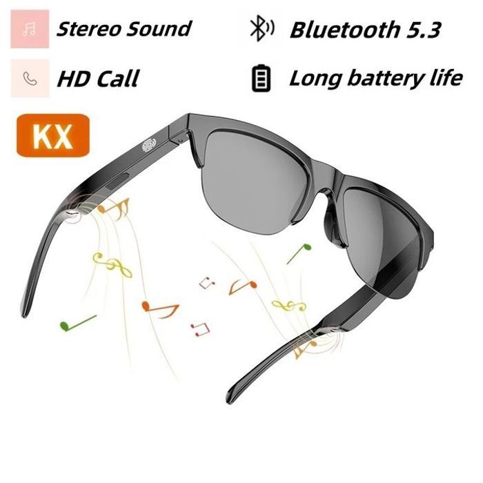 Lunettes de Soleil,Écouteur Bluetooth 5.3 pour Homme,Lunette Connectée Stéréo,F06