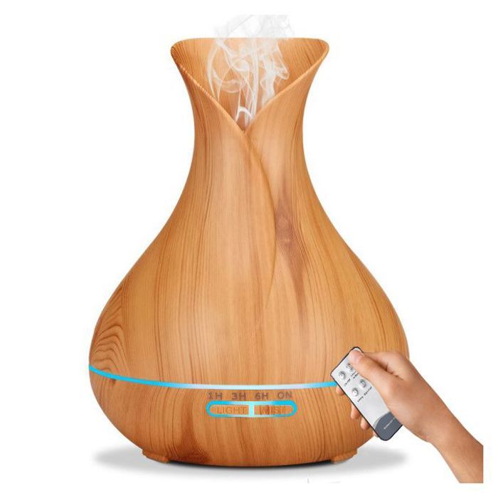 Diffuseur de Parfum Vase Humidificateur, Huile Essentielle, USB & 7 Couleurs LED