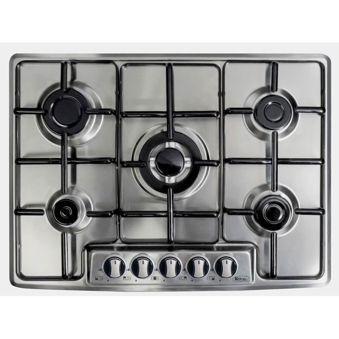 M7-50BF - Plaque de cuisson encastrable - 5 feux à gaz en inox (Supports EN FONTE)