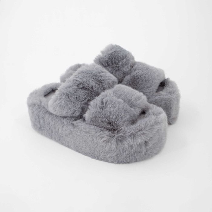 Sandales - MELANY BROWN LONDON - MANDY - Gris - Fausse fourrure - Confort absolu - Marjane Mall - Image 1