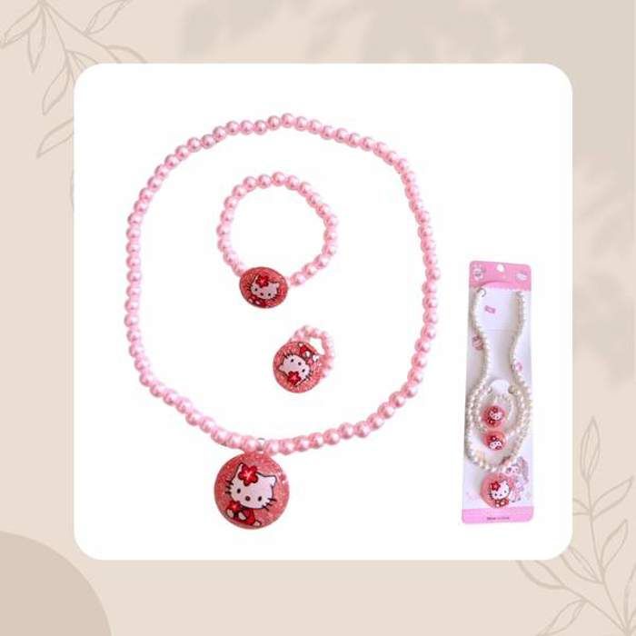 Ensemble Trio - Hello Kitty - Rose clair - Acier inoxydable - Femme - Enfant