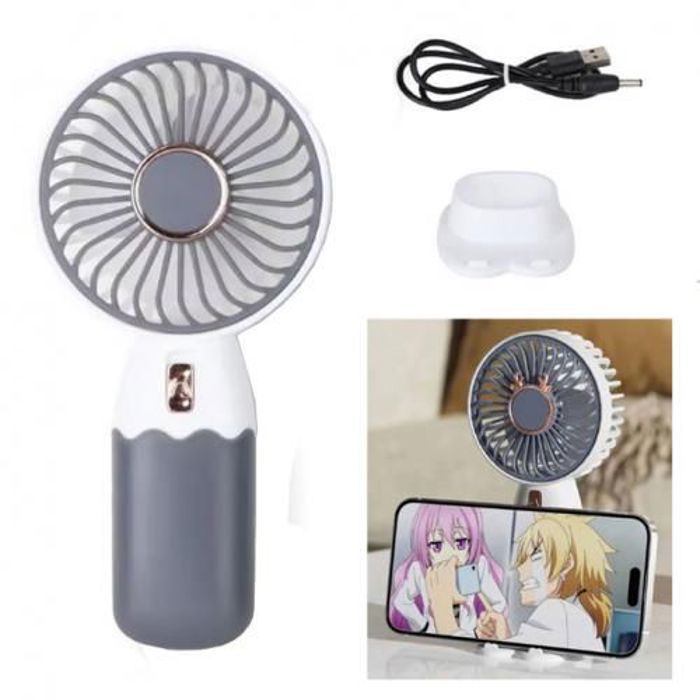 Mini ventilateur portatif USB refroidissant Rechargeable avec support de téléphone