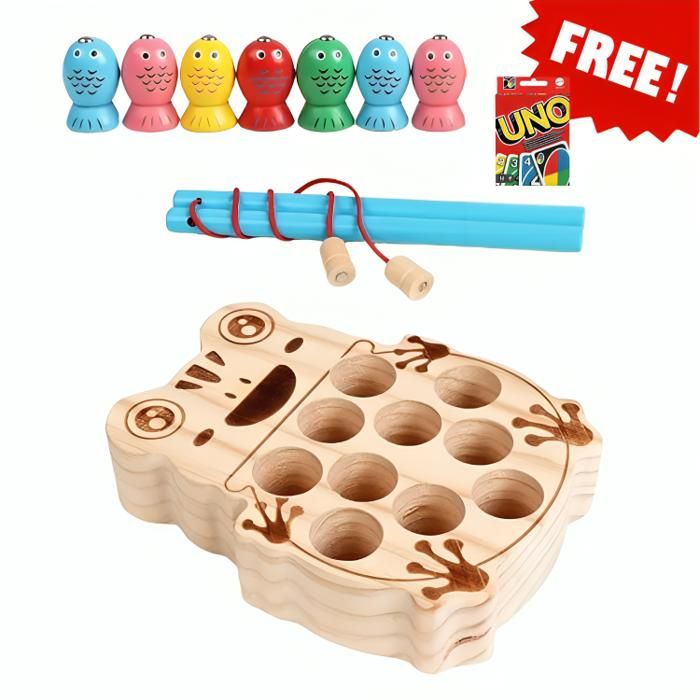 Jeux de pêche magnétiques modèle grenouille + Jeu de Carte Uno Gratuit