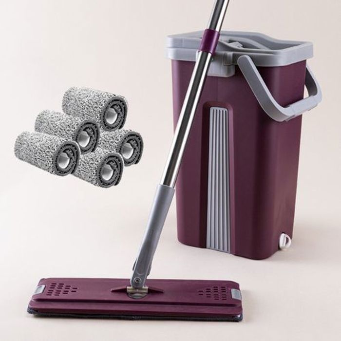 Vadrouille avec seau Large capacité pour nettoyage professionnel +5 Serpillères