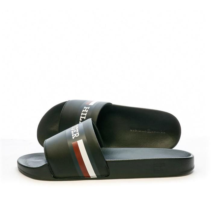 Claquettes - Tommy Hilfiger - Corporate - Noir - Synthétique - Homme