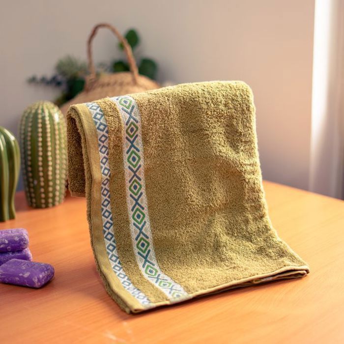 Serviette - Berbère - 50x90 cm - 100% coton - Vert olive - Design marocain