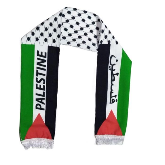 Écharpe Palestine avec imprimé keffiya et drapeau