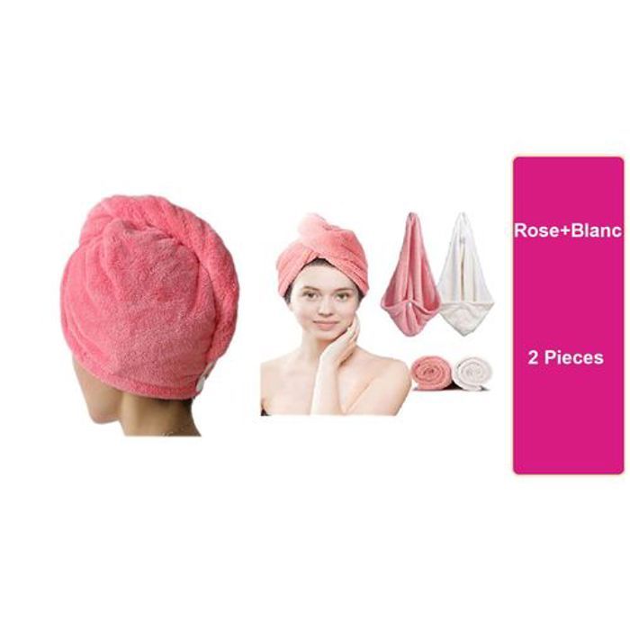 Pack de 2 Serviettes microfibre de Bain pour cheveux