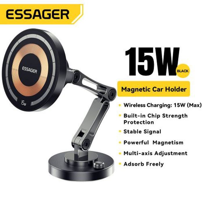 Essager Support de téléphone magnétique sans fil pour voiture charge rapide 15W Support iPhone Magsafe