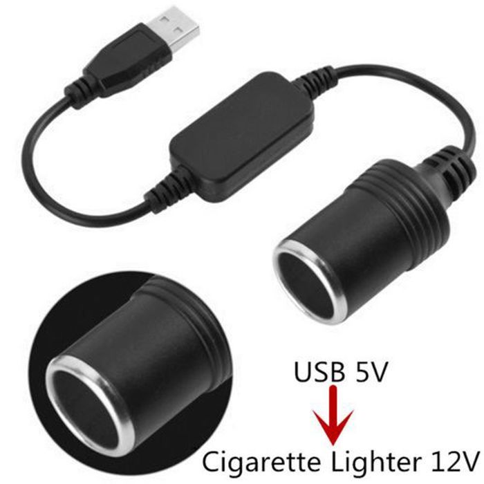 Prise Allume-cigare pour maison, voiture Cable Cordon D'alimentation USB Port