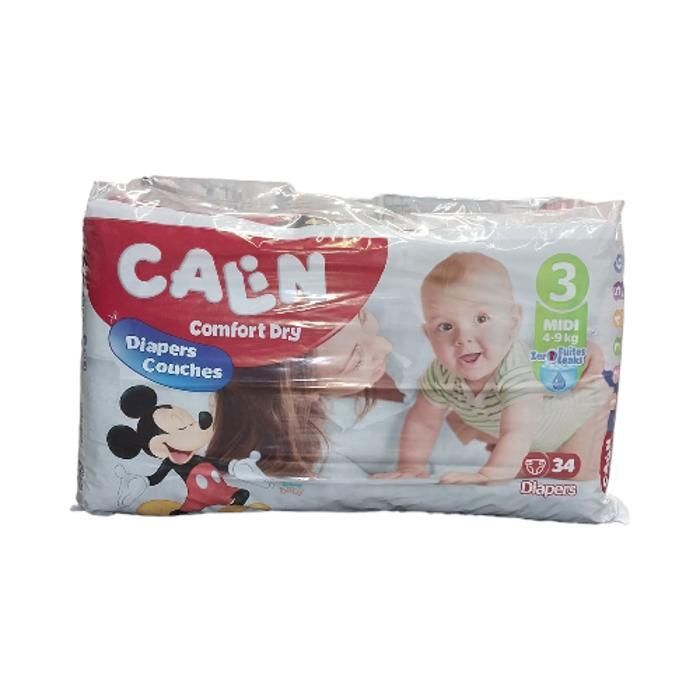 COUCHES BEBE CALIN PACK MIDI 34U 4-9 KGS