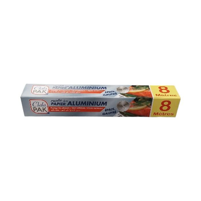 PAPIER ALUMINIUM EPAIS,CHIKIPAK GAUFRE  8 METRES