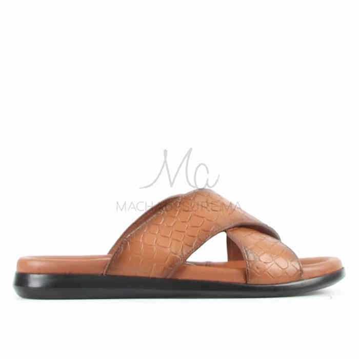 Relax - Sandales Hommes 100% Cuir en Tabac