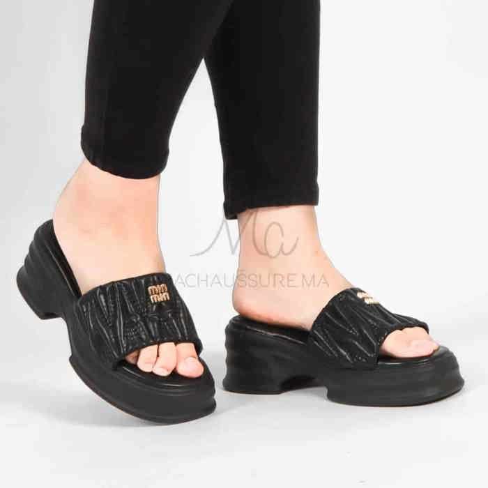 Fiesta – Sandales compensées en Noir