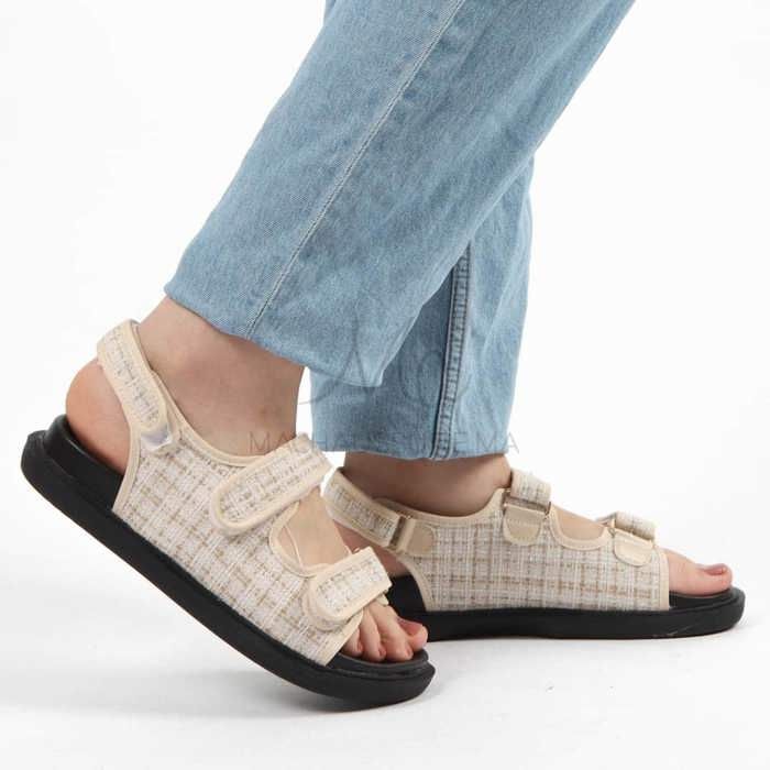 Sandales plates - Astilbe - Beige - Cuir synthétique - Confortable - Chic - Marjane Mall - Image 1